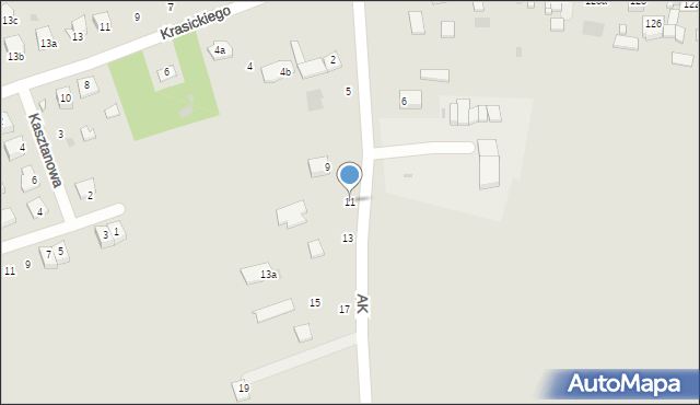 Piaski, Armii Krajowej, 11, mapa Piaski