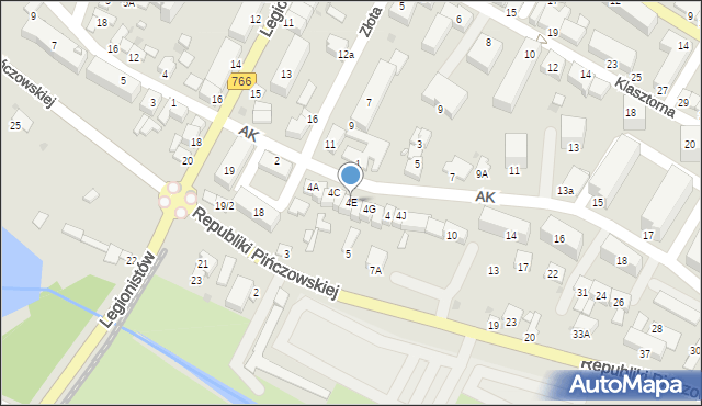 Pińczów, Armii Krajowej, 4E, mapa Pińczów