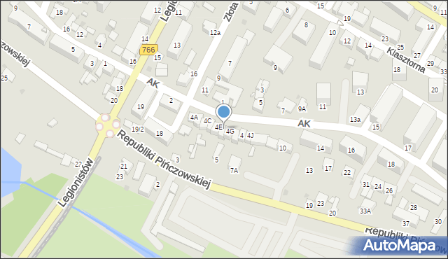 Pińczów, Armii Krajowej, 4F, mapa Pińczów