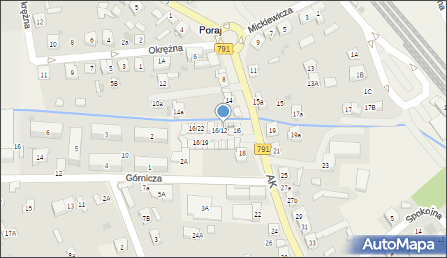 Poraj, Armii Krajowej, 16/10, mapa Poraj