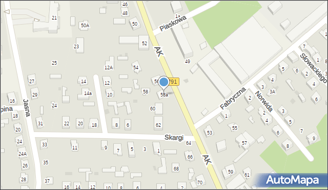 Poraj, Armii Krajowej, 58a, mapa Poraj