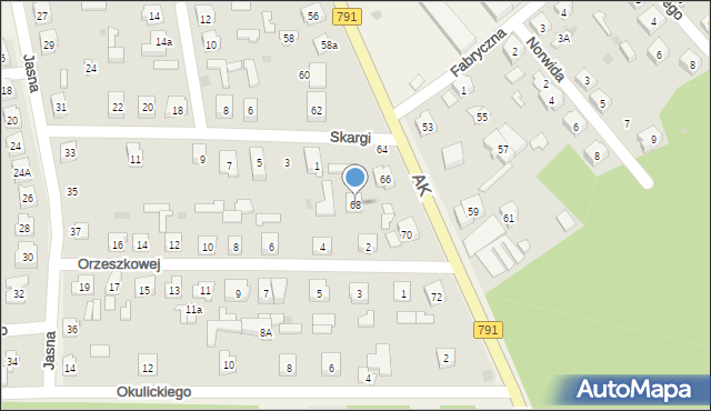 Poraj, Armii Krajowej, 68, mapa Poraj