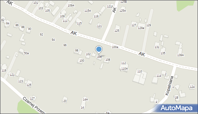 Poręba, Armii Krajowej, 106, mapa Poręba