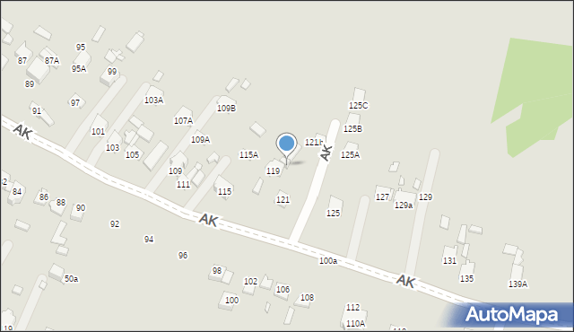 Poręba, Armii Krajowej, 119A, mapa Poręba