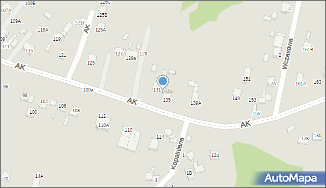 Poręba, Armii Krajowej, 133, mapa Poręba