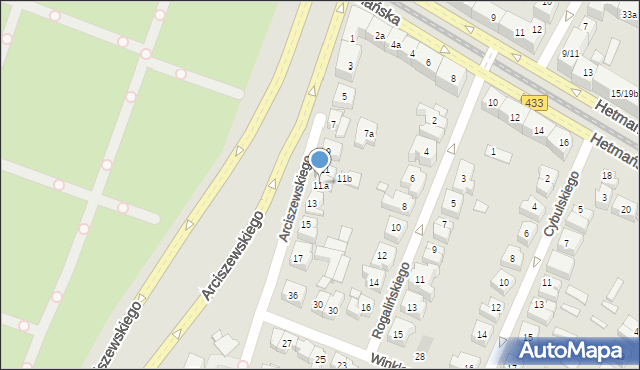 Poznań, Arciszewskiego Krzysztofa, 11a, mapa Poznania