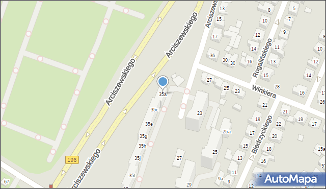 Poznań, Arciszewskiego Krzysztofa, 35a, mapa Poznania