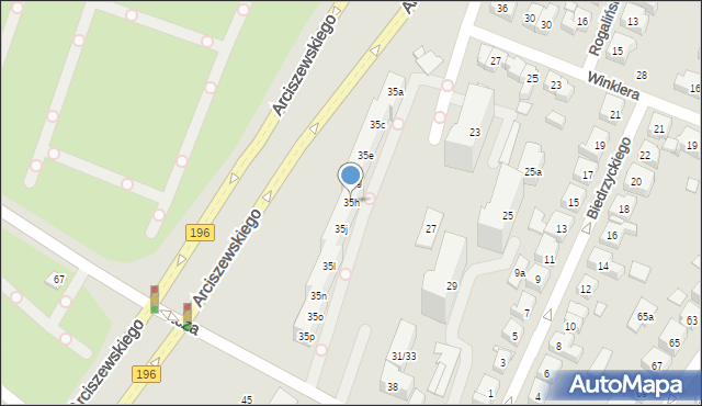 Poznań, Arciszewskiego Krzysztofa, 35h, mapa Poznania