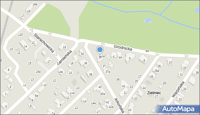 Poznań, Arkońska, 35, mapa Poznania