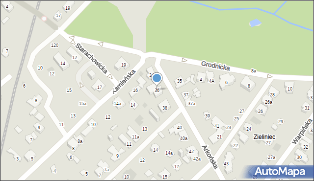 Poznań, Arkońska, 36, mapa Poznania