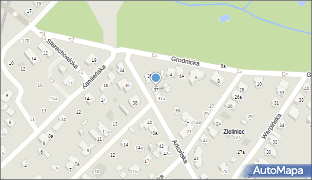 Poznań, Arkońska, 37, mapa Poznania