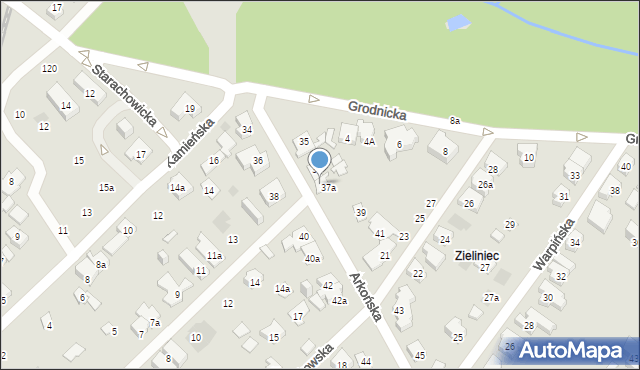 Poznań, Arkońska, 37b, mapa Poznania