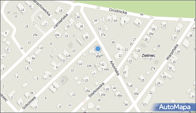 Poznań, Arkońska, 40a, mapa Poznania