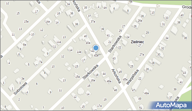 Poznań, Arkońska, 42a, mapa Poznania