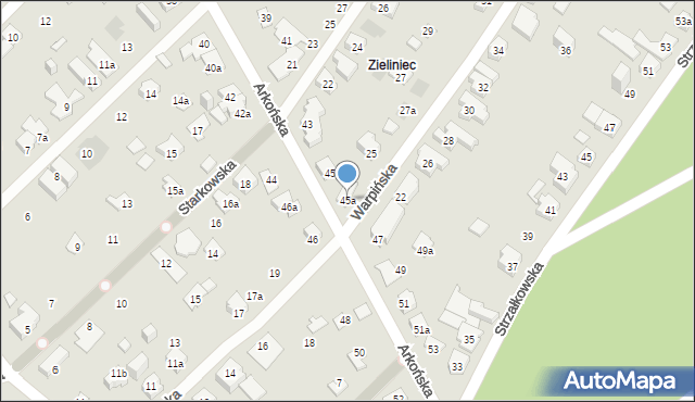 Poznań, Arkońska, 45a, mapa Poznania