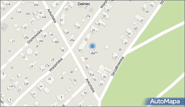 Poznań, Arkońska, 49a, mapa Poznania