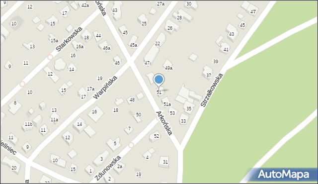 Poznań, Arkońska, 51, mapa Poznania