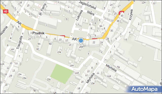 Prudnik, Armii Krajowej, 16A, mapa Prudnik