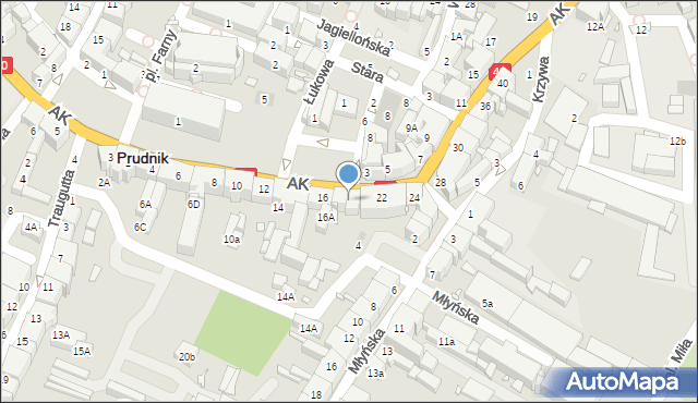 Prudnik, Armii Krajowej, 18-20, mapa Prudnik