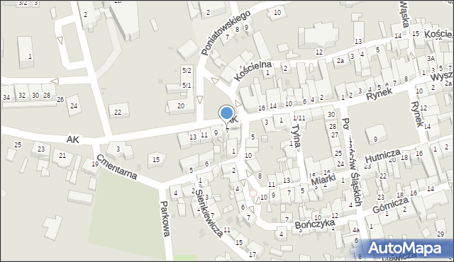 Pyskowice, Armii Krajowej, 7, mapa Pyskowice