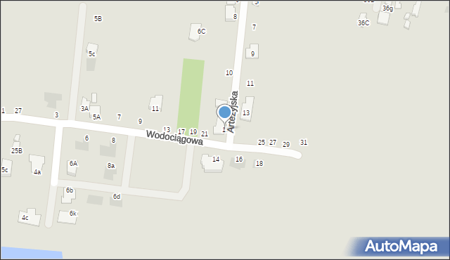 Radom, Artezyjska, 16, mapa Radomia