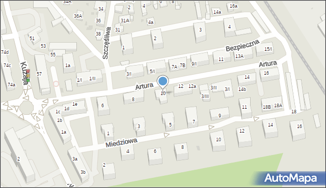 Radzionków, Artura, 10, mapa Radzionków