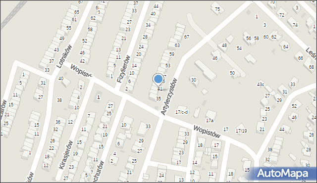 Radzionków, Artylerzystów, 39, mapa Radzionków