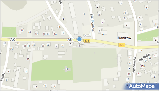 Raniżów, Armii Krajowej, 3, mapa Raniżów