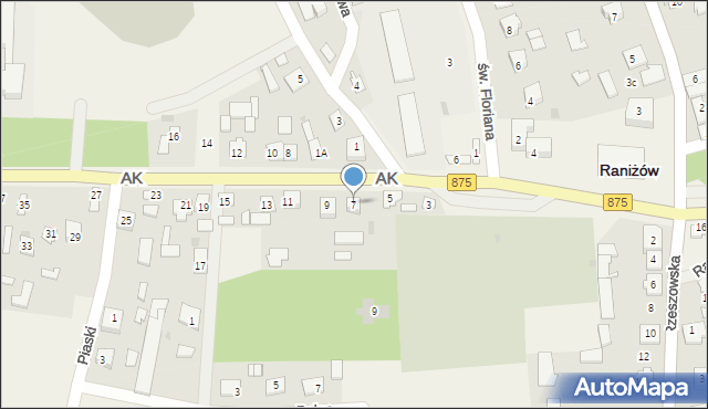 Raniżów, Armii Krajowej, 7, mapa Raniżów