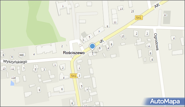Rościszewo, Armii Krajowej, 2, mapa Rościszewo