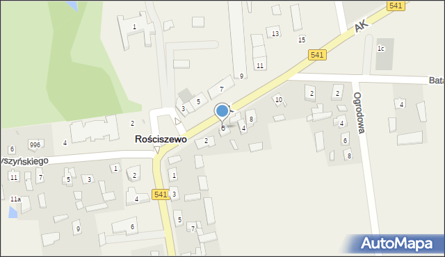 Rościszewo, Armii Krajowej, 6, mapa Rościszewo