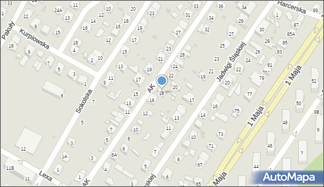 Ruda Śląska, Armii Krajowej, 18, mapa Rudy Śląskiej