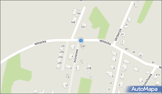 Ruda Śląska, Aroniowa, 1, mapa Rudy Śląskiej