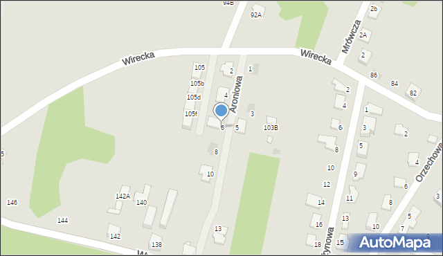Ruda Śląska, Aroniowa, 6, mapa Rudy Śląskiej