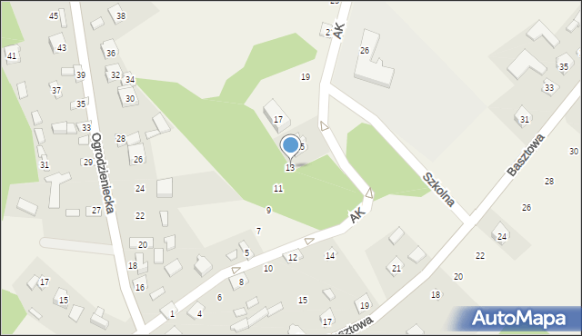 Ryczów, Armii Krajowej, 13, mapa Ryczów