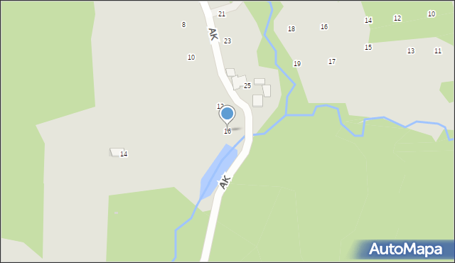 Ryglice, Armii Krajowej, 16, mapa Ryglice