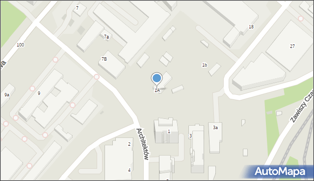 Rzeszów, Architektów, 1A, mapa Rzeszów