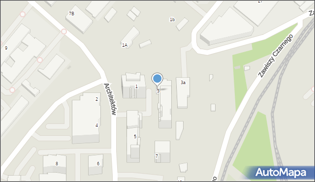 Rzeszów, Architektów, 3, mapa Rzeszów