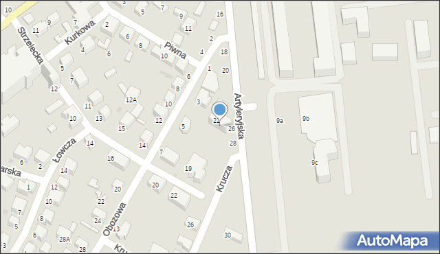 Siedlce, Artyleryjska, 24, mapa Siedlce