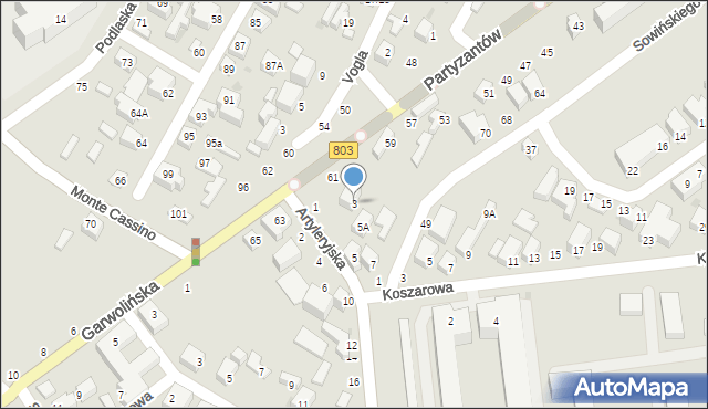 Siedlce, Artyleryjska, 3, mapa Siedlce