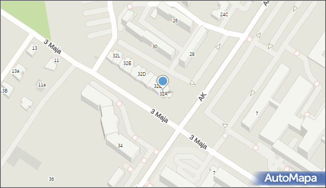 Sieradz, Armii Krajowej, 32A, mapa Sieradz