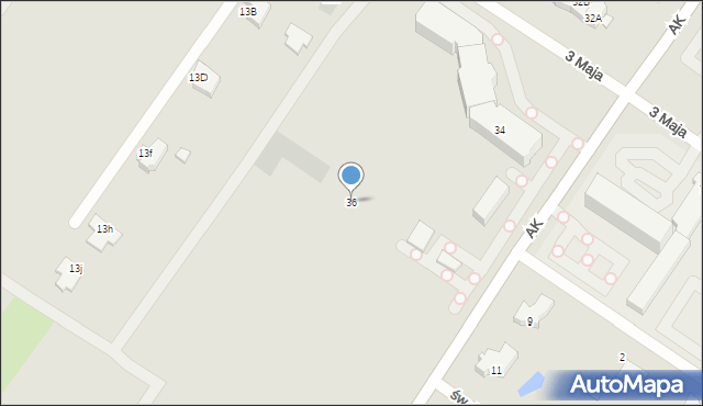 Sieradz, Armii Krajowej, 36, mapa Sieradz