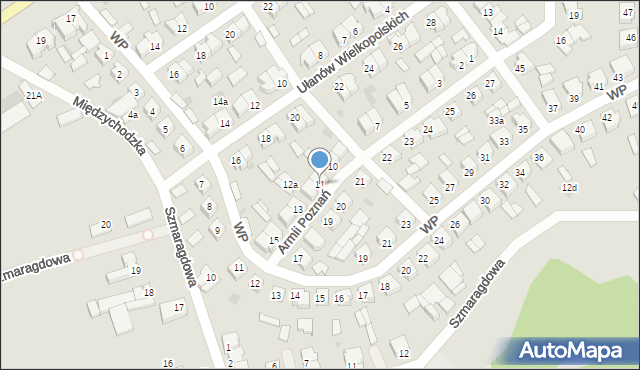 Sieraków, Armii Poznań, 11, mapa Sieraków