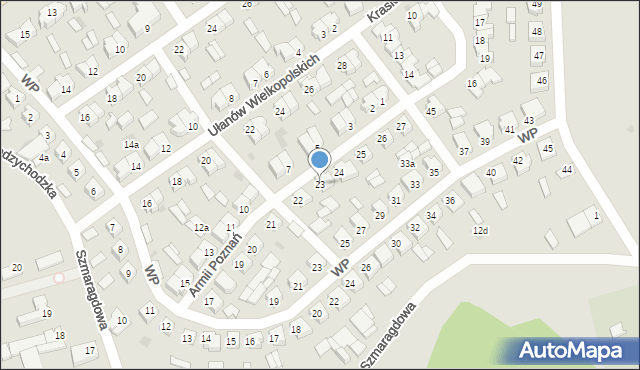 Sieraków, Armii Poznań, 23, mapa Sieraków