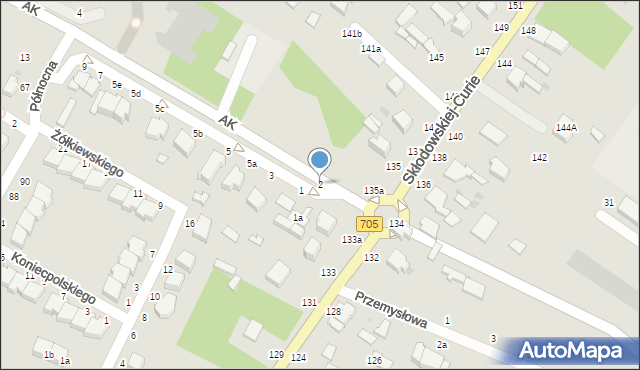 Skierniewice, Armii Krajowej, 2, mapa Skierniewic