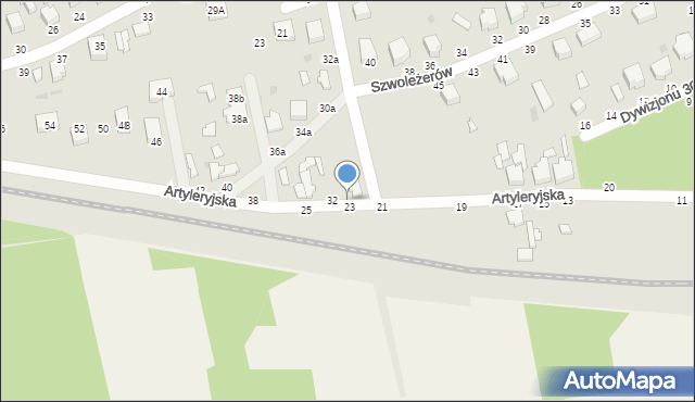 Skierniewice, Artyleryjska, 30, mapa Skierniewic