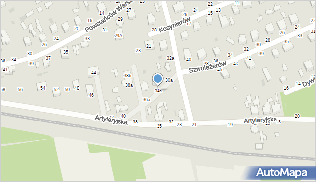 Skierniewice, Artyleryjska, 34a, mapa Skierniewic