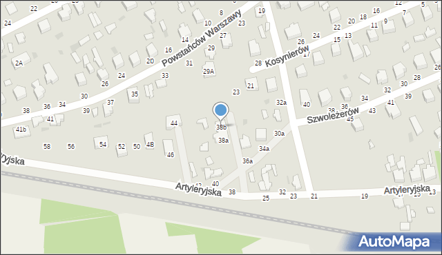 Skierniewice, Artyleryjska, 38b, mapa Skierniewic