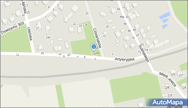 Skierniewice, Artyleryjska, 4, mapa Skierniewic