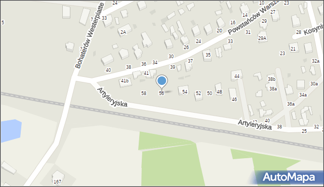 Skierniewice, Artyleryjska, 56, mapa Skierniewic